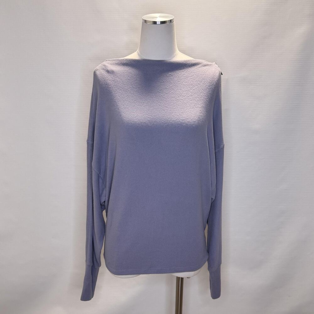 Gilli Sweater Womens Small Purple Boat Neck Dolman Sleeve Zip Shoulder Knit